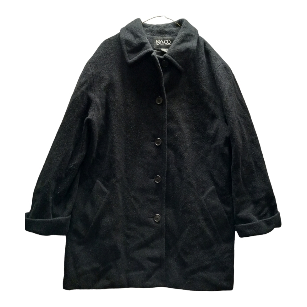 Women’s wool Blend Dark Gray Coat Size  10 Medium In Excellent Used Cond…